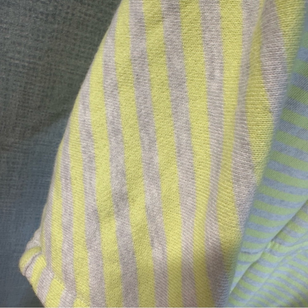 Victoria's Secret Striped Terry Knit Mini Dress Yellow Grey Drawstring Waist L - Picture 7 of 10